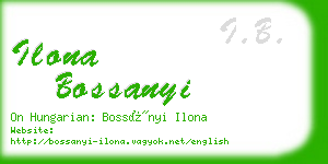 ilona bossanyi business card